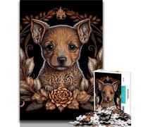 Jigsaw Puzzles for Teenagers 1000 Colourful Metal Chihuahua Teenager Puzzles,Challenging Game for Is Ideal As A Gift for The Whole Family 26x38cm