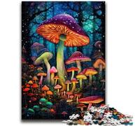 Jigsaw Puzzles for Teenagers 1000 Colourful Mushroom Art Stress Reliever Staycation Kill Time Perfect Decoration for Age 14+ 50x75cm