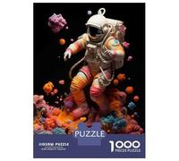 Jigsaw Puzzles for Teenagers 1000 Cosmic Astronaut Sculpture Jigsaw for Adults Family Games Pattern Assembly Help The Brain Exercise 52x38cm/1000pcs