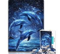 Jigsaw Puzzles for Teenagers 1000 Cosmic Dolphin Adult Jigsaw,for Educational Game Challenge Toy Unique Home Decor And Gifts (size 75x50cm)