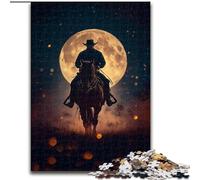 Jigsaw Puzzles for Teenagers 1000 Cowboys Under The Moon,Brain Intelligence Challenge Addictive Toys Birthday Present,Gifts,Wall Art 50X75CM