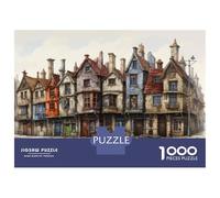 Jigsaw Puzzles for Teenagers 1000 Cozy Medieval Townscape Adult Puzzles Brain Teaser Game Perfect Decoration Deal As Gifts for The Whole Family 70x50cm/1000pcs