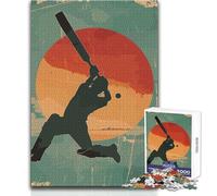 Jigsaw Puzzles for Teenagers 1000 Cricket Vintage Retro Art Unique Challenge Game Tough Challenge Birthday Gifts Size 38x26cm
