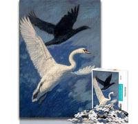 Jigsaw Puzzles for Teenagers 1000 Crows And Swans Teenager Puzzles,Challenging Game for Is Ideal As A Gift for The Whole Family 75x50cm