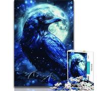 Jigsaw Puzzles for Teenagers 1000 Crows Under The Moon Adult Puzzles,Stress Reliever Staycation Kill Time Parent-child Interaction 38x26cm