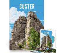 Jigsaw Puzzles for Teenagers 1000 Custer State Park Exact Cut Play Brain Teaser Gift Calm Play Time Xmas Art Gift (38x26cm)