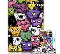Jigsaw Puzzles for Teenagers 1000 Cute Abstract Cat Adult Jigsaw,Challenging Family Activity Games DIY Toy for Home Wall Decor Gifts (size 75x50cm)