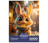 Jigsaw Puzzles for Teenagers 1000 Cute Bunny Noodle Feast-1 Puzzles for Adults Hands-on Game Stress Reliever Help The Brain Exercise 52x38cm/1000pcs