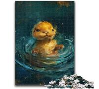 Jigsaw Puzzles for Teenagers 1000 Cute Little Yellow Otter Stress Reliever Staycation Kill Time Perfect Decoration for Age 14+ 26x38cm