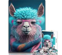 Jigsaw Puzzles for Teenagers 1000 Cute Llama Art Adult Puzzles,Stress Reliever Staycation Kill Time Parent-child Interaction 75x50cm