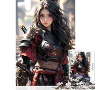 Jigsaw Puzzles for Teenagers 1000 Cute Samurai Assassin Maid DIY Toys Great Gift for Games Brain Teaser Game Help The Brain Exercise Size 38x52cm