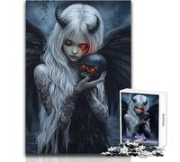 Jigsaw Puzzles for Teenagers 1000 Dark Angel with Skull Staycation Kill Time Family Games Great Gift for Games (size 38x26cm)