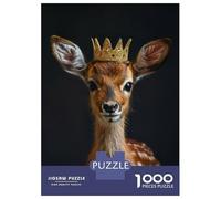 Jigsaw Puzzles for Teenagers 1000 Deer King Puzzles for Adults Hands-on Game Stress Reliever Help The Brain Exercise 70x50cm/1000pcs