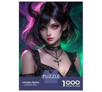 Jigsaw Puzzles for Teenagers 1000 Demon Girl with Green Eyes Puzzle for Adults Anti-Stress Toys Difficult Hard Deal As Gifts for The Whole Family 52x38cm/1000pcs