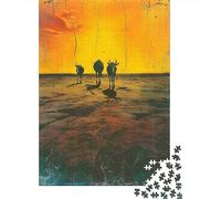 Jigsaw Puzzles for Teenagers 1000 Desert Sunset with Antelope Silhouettes Adult Puzzles Hands-on Game Pattern Assembly Deal As Gifts for The Whole Family 70x50cm/1000pcs