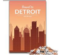 Jigsaw Puzzles for Teenagers 1000 Detroit, Educational Toys for Is Ideal As A Gift for The Whole Family for And 14 Years Old 26x38cm