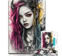 Jigsaw Puzzles for Teenagers 1000 Devil Girl Teenager Puzzles,Challenging Game for Is Ideal As A Gift for The Whole Family 26x38cm