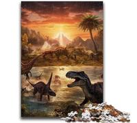 Jigsaw Puzzles for Teenagers 1000 Dinosaur World Puzzles,Challenging Family Activity Games DIY Toy for Home Wall Decor Gifts (75x50cm)