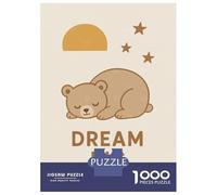 Jigsaw Puzzles for Teenagers 1000 Dream Big Sleeping Bear Nursery Jigsaws for Adults Brain Teaser Game Presents for Women Unique Birthday And Gifts 38x26cm/1000pcs