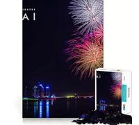 Jigsaw Puzzles for Teenagers 1000 Dubai Fireworks Exact Cut Play Brain Teaser Gift Calm Play Time Xmas Art Gift (50x75cm)