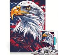 Jigsaw Puzzles for Teenagers 1000 Eagle American Flag, Impossible Game, Family Activities, Deal As Gifts for The Whole Family 38x52cm