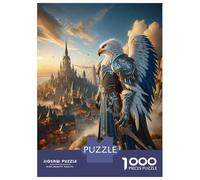 Jigsaw Puzzles for Teenagers 1000 Eagle Knight Armor Fantasy Artwork Jigsaw for Adults Family Games Pattern Assembly Help The Brain Exercise 70x50cm/1000pcs