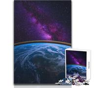 Jigsaw Puzzles for Teenagers 1000 Earth And Milky Way Galaxy Staycation Kill Time Hands-on Game Secret Santa Gifts (size 50x75cm)