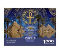 Jigsaw Puzzles for Teenagers 1000 Egyptian Pyramid Lotus Flower Adult Puzzles Hands-on Game Pattern Assembly Deal As Gifts for The Whole Family 38x26cm/1000pcs