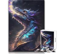 Jigsaw Puzzles for Teenagers 1000 Elder Dragons Cosmic Reign Unique Challenge Game Tough Challenge Birthday Gifts Size 50x75cm