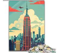 Jigsaw Puzzles for Teenagers 1000 Empire State Building Skyline, Educational Toys for Is Ideal As A Gift for The Whole Family for And 14 Years Old 50x75cm