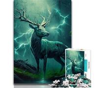 Jigsaw Puzzles for Teenagers 1000 Enchanted Deer in Storm Teenager Jigsaw,Educational Stress Relief Toy Gifts for Friends And Family (size 75x50cm)