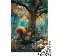 Jigsaw Puzzles for Teenagers 1000 Enchanted Forest Squirrel Adult Puzzles Hands-on Game Pattern Assembly Deal As Gifts for The Whole Family 38x26cm/1000pcs
