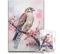 Jigsaw Puzzles for Teenagers 1000 Falcon Bird Watercolor Unique Challenge Game Tough Challenge Birthday Gifts Size 38x26cm