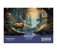 Jigsaw Puzzles for Teenagers 1000 Fantasy Forest Deer Painting Jigsaw Fun Games Perfect Decoration Deal As Gifts for The Whole Family 70x50cm/1000pcs
