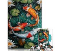 Jigsaw Puzzles for Teenagers 1000 Fantasy Koi Adult Jigsaw,Challenging Game Toys Wall Decoration Unique Birthday And Xmas Gifts (size 38x26cm)