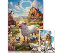 Jigsaw Puzzles for Teenagers 1000 Farm Animal Adult Puzzles,Stress Reliever Staycation Kill Time Parent-child Interaction 38x26cm