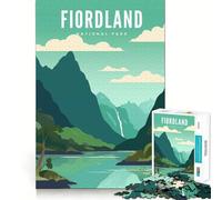 Jigsaw Puzzles for Teenagers 1000 Fiordland National Park Exact Cut Play Brain Teaser Gift Calm Play Time Xmas Art Gift (50x75cm)