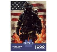 Jigsaw Puzzles for Teenagers 1000 Firefighter in Flames Jigsaws for Adults Brain Teaser Game Presents for Women Unique Birthday And Gifts 52x38cm/1000pcs