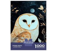 Jigsaw Puzzles for Teenagers 1000 Floral Owl Under Moonlight Adult Jigsaw Puzzle Relax Games Difficult Challenge Unique Birthday And Gifts 52x38cm/1000pcs