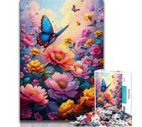 Jigsaw Puzzles for Teenagers 1000 Flower And Butterfly 1000 Pieces for Adults,Vibrant And Unique Design Relaxing & Challenging Puzzle Experience 26x38cm