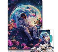 Jigsaw Puzzles for Teenagers 1000 Flower Astronaut Adult Jigsaw,Challenging Family Activity Games DIY Toy for Home Wall Decor Gifts (size 75x50cm)