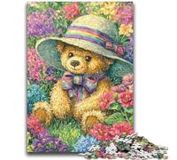 Jigsaw Puzzles for Teenagers 1000 Flower Teddy Bear 1000 Pieces for Teenagers,Quiz Game Wall Decoration Unique Birthday And Xmas Gifts (38x26cm)