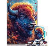 Jigsaw Puzzles for Teenagers 1000 Flowers And Bison 1000 Piece Puzzle,Educational Game for Birthday, Chrismas for Age 14+ (size 38x26cm)
