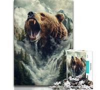 Jigsaw Puzzles for Teenagers 1000 Forest Brown Bear Landscape Teenager Puzzles,Challenging Game for Is Ideal As A Gift for The Whole Family 75x50cm