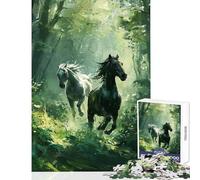 Jigsaw Puzzles for Teenagers 1000 Forest Galloping Duo Jigsaw Puzzles 1000 Toy Wall Decor Gifts For Birthdays Precision Cutting (38x52cm)
