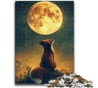 Jigsaw Puzzles for Teenagers 1000 Fox Under The Moon Educational Family Game Wall Decoration Unique Birthday And Xmas Gifts 50x75cm