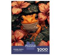 Jigsaw Puzzles for Teenagers 1000 Frog in Flowers Puzzle for Adults Toy Wall Decor Stress Reliever Help The Brain Exercise 70x50cm/1000pcs