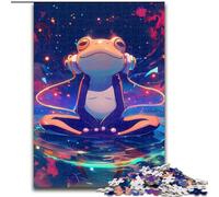 Jigsaw Puzzles for Teenagers 1000 Frog Listening to Music, Elephant Toy Intellectual Game Birthday Present, Gifts, Wall Art for Ages 14+ (Size 50x75cm)