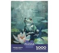 Jigsaw Puzzles for Teenagers 1000 Frog on Lily Pad Puzzles for Adults Hands-on Game Stress Reliever Help The Brain Exercise 38x26cm/1000pcs