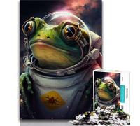 Jigsaw Puzzles for Teenagers 1000 Frog Space Astronaut Adult Jigsaw,Challenging Game Toys Wall Decoration Unique Birthday And Xmas Gifts (size 75x50cm)